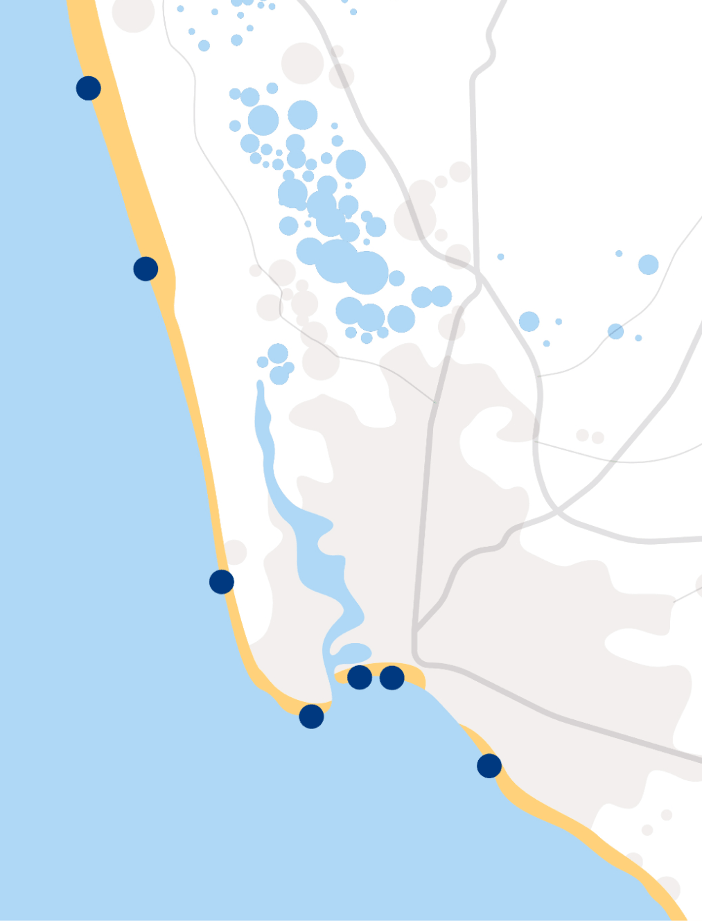 Carte des plages des Sables d'Olonne